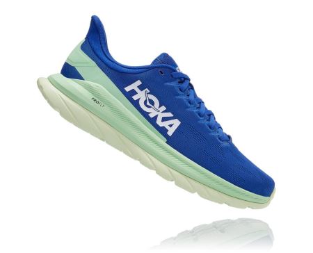 Hoka Mach 4 - Tenisi Barbati Albastri / Verzi Gri | RO-1vppXoZ